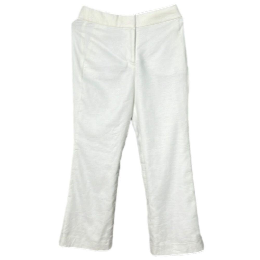 J.CREW HAYDEN LINEN BLEND WHITE PANTS SIZE 2